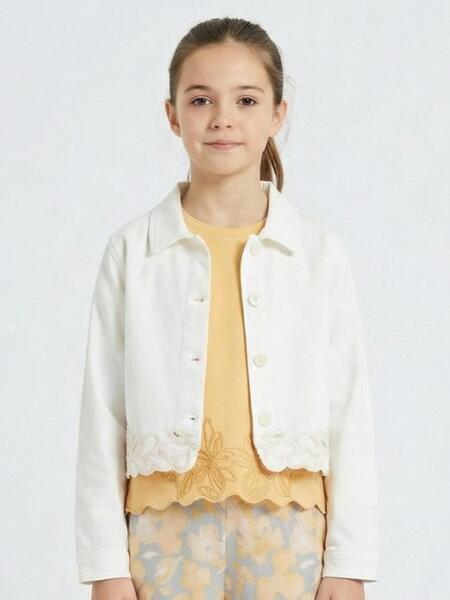 Kız Çocuk Ceket 8-14 Yaş 31305 Krem - NK KİDS