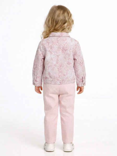 Kız Çocuk 3'lü Alt Üst Kombin Takmı 1-4 Yaş SET0518 Pudra - 2