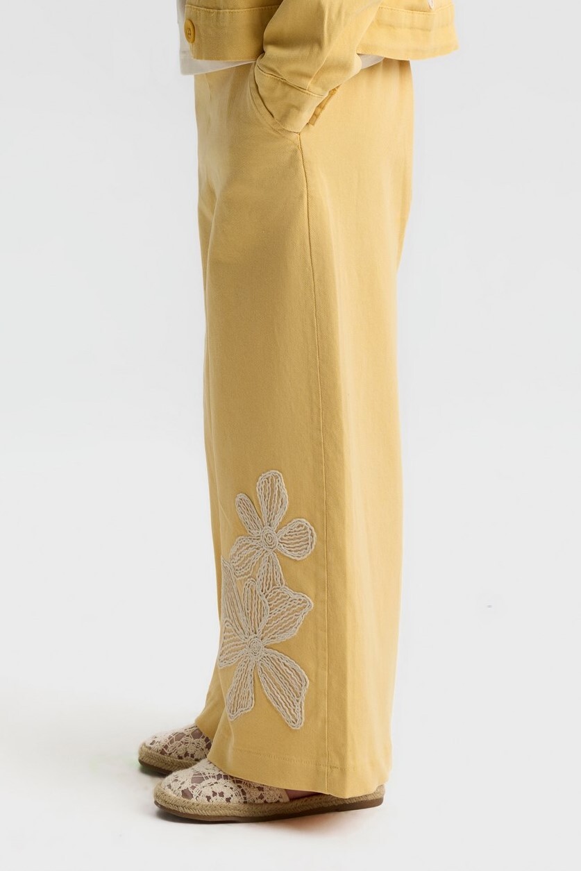 Kız Çocuk Pantolon 4-8 Yaş 51520 Sarı - 4