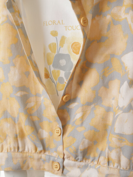 Kız Çocuk 3'lü Alt Üst Kombin Takmı 8-14 Yaş SET0502 Sarı - 7