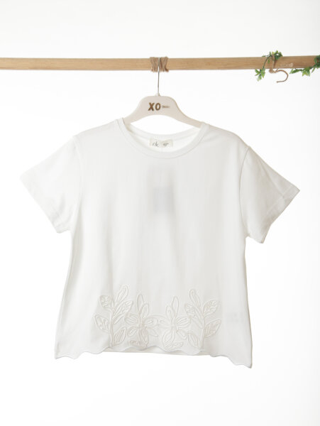 Kız Çocuk Tişort 8-14 Yaş 31328 Ekru - 5