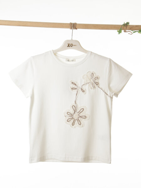 Kız Çocuk Tişort 8-14 Yaş 31334 Ekru - Vizon - 6