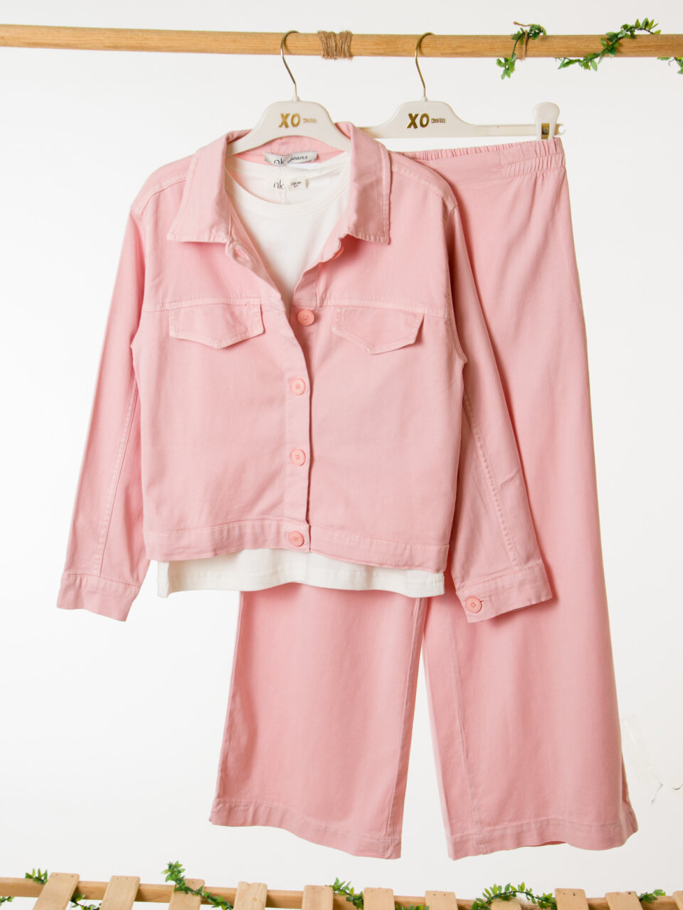 Kız Çocuk 3'lü Alt Üst Kombin Takmı 8-14 Yaş SET0503 Pembe - 6