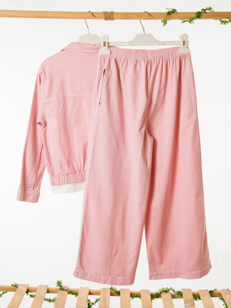 Kız Çocuk 3'lü Alt Üst Kombin Takmı 8-14 Yaş SET0503 Pembe - 7