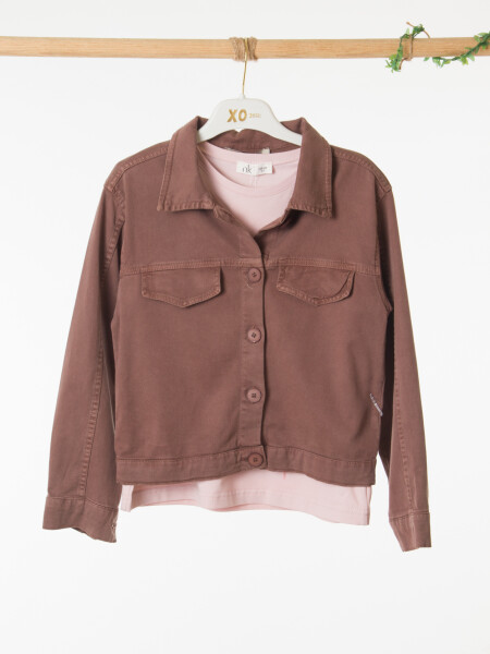 Kız Çocuk 3'lü Alt Üst Kombin Takmı 8-14 Yaş SET0505 Kahverengi - 9