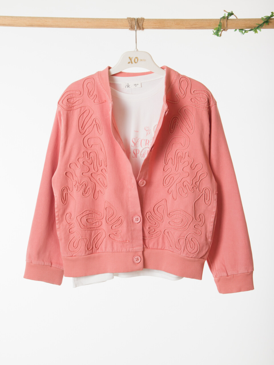 Kız Çocuk 3'lü Alt Üst Kombin Takmı 8-14 Yaş SET0488 Coral - 8