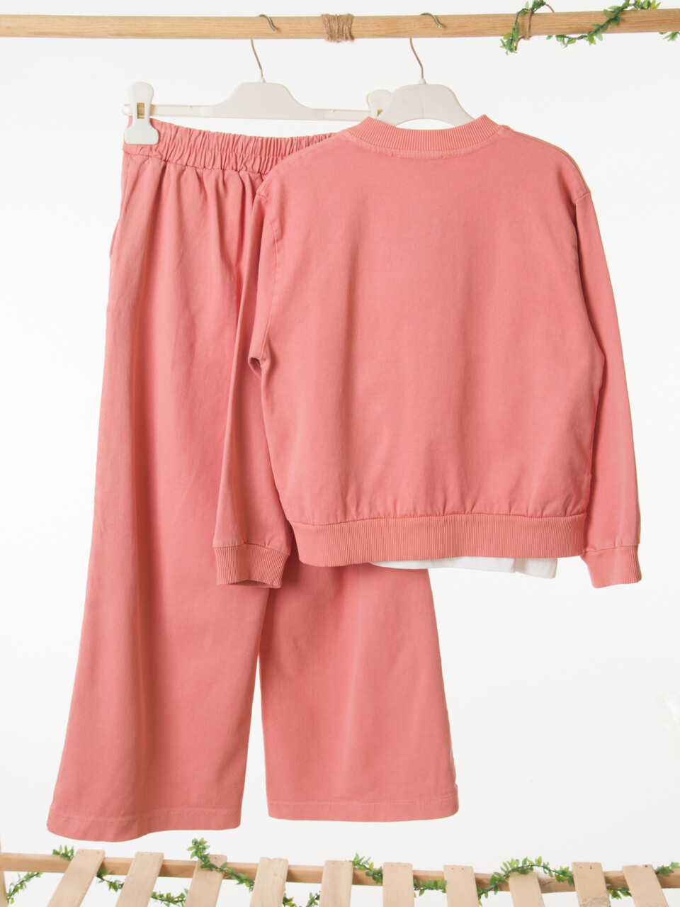 Kız Çocuk 3'lü Alt Üst Kombin Takmı 8-14 Yaş SET0488 Coral - 9