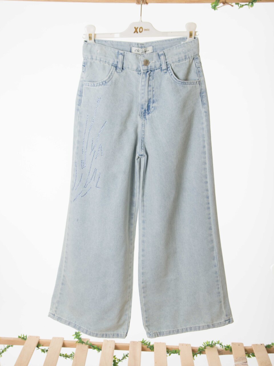 Kız Çocuk 3'lü Alt Üst Kombin Takmı 8-14 Yaş SET0498 Mavi - 12