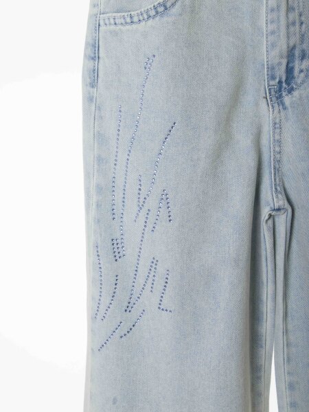 Kız Çocuk 3'lü Alt Üst Kombin Takmı 8-14 Yaş SET0498 Mavi - 13