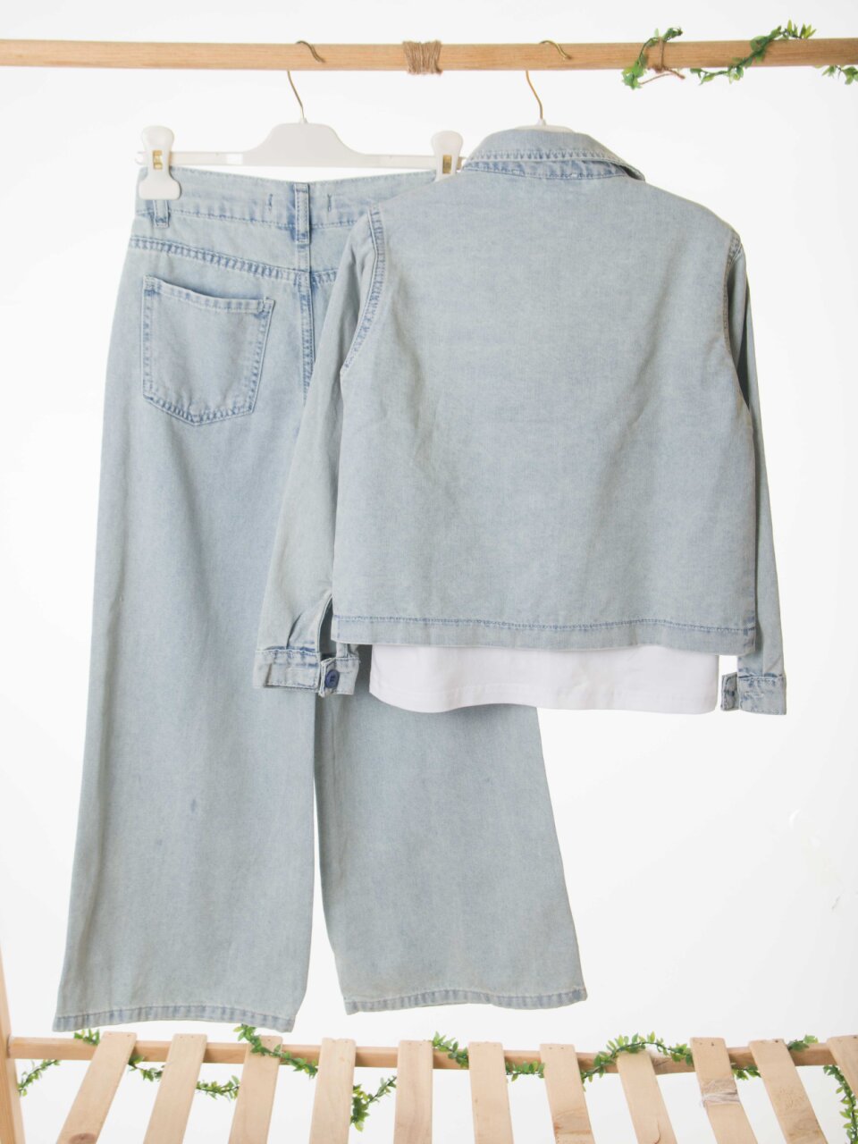 Kız Çocuk 3'lü Alt Üst Kombin Takmı 8-14 Yaş SET0498 Mavi - 4