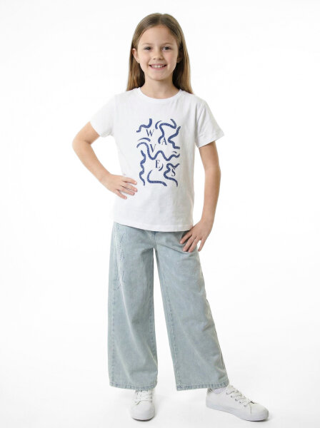 Kız Çocuk 3'lü Alt Üst Kombin Takmı 8-14 Yaş SET0498 Mavi - 5