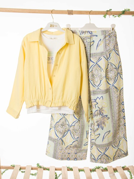 Kız Çocuk 3'lü Alt Üst Kombin Takmı 8-14 Yaş SET0497 Mint - 5