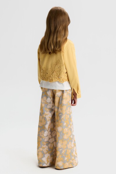 Kız Çocuk 3'lü Alt Üst Kombin Takmı 8-14 Yaş SET0527 Sarı - 2