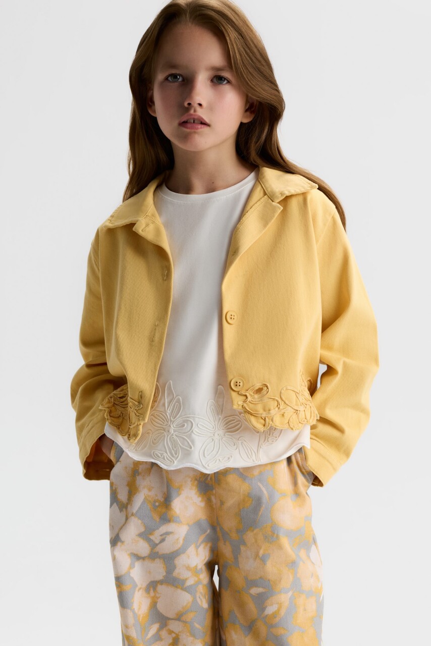 Kız Çocuk 3'lü Alt Üst Kombin Takmı 8-14 Yaş SET0527 Sarı - 3