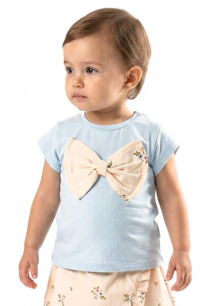 Kız Çocuk Tişort 1-4 Yaş 31606 Mavi - NK KİDS