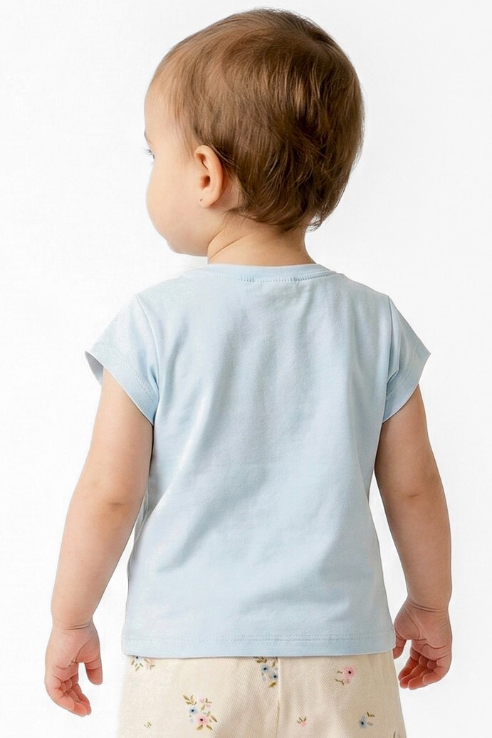 Kız Çocuk Tişort 1-4 Yaş 31606 Mavi - 2