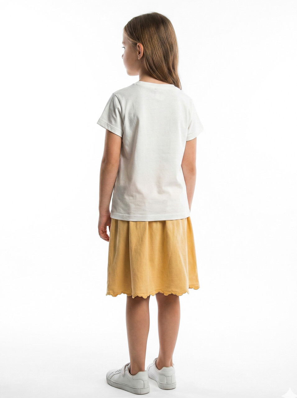 Kız Çocuk 2'li Alt Üst Kombin Takmı 8-14 Yaş SET0528 Sarı - 3