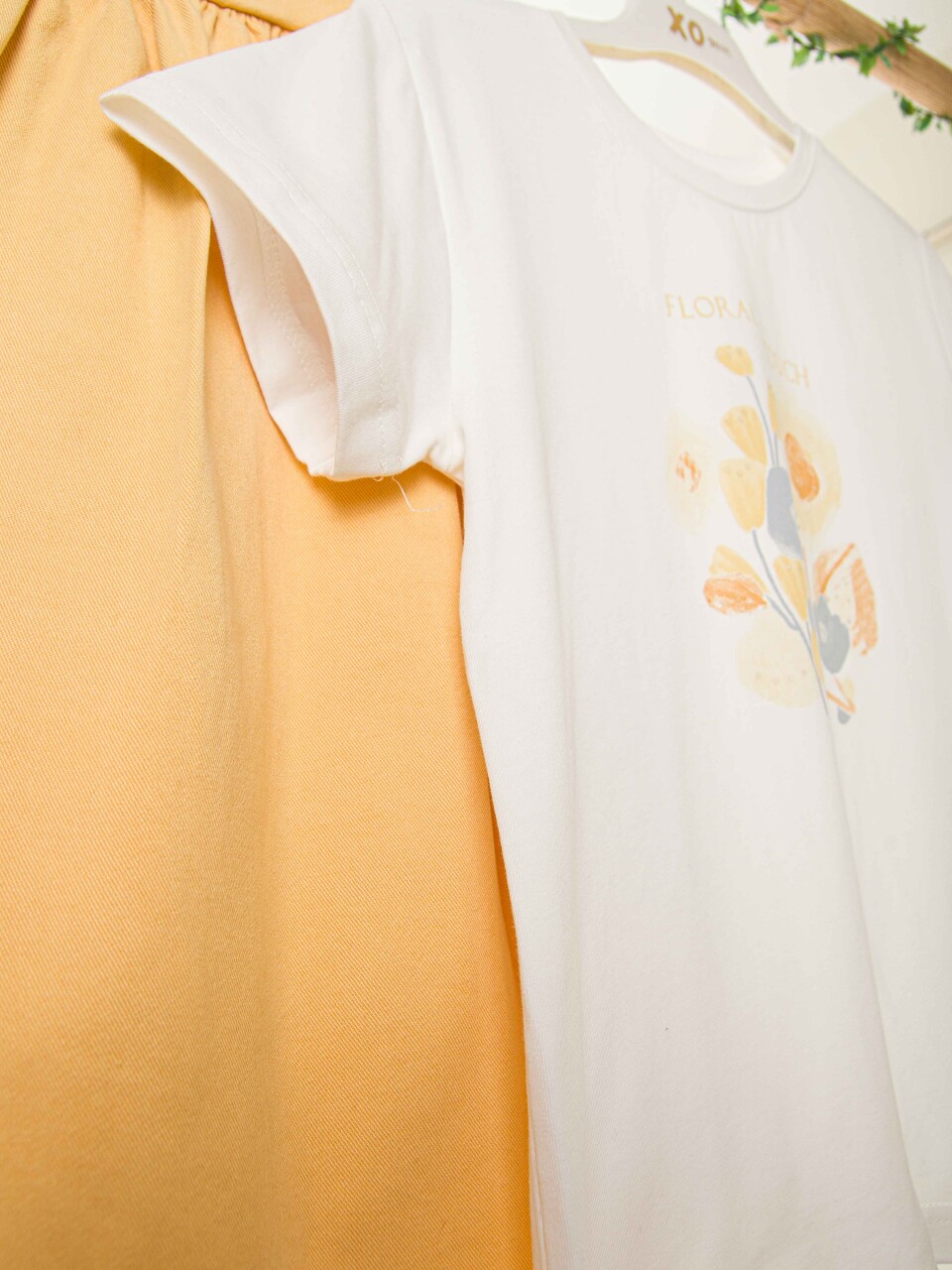 Kız Çocuk 2'li Alt Üst Kombin Takmı 8-14 Yaş SET0528 Sarı - 7