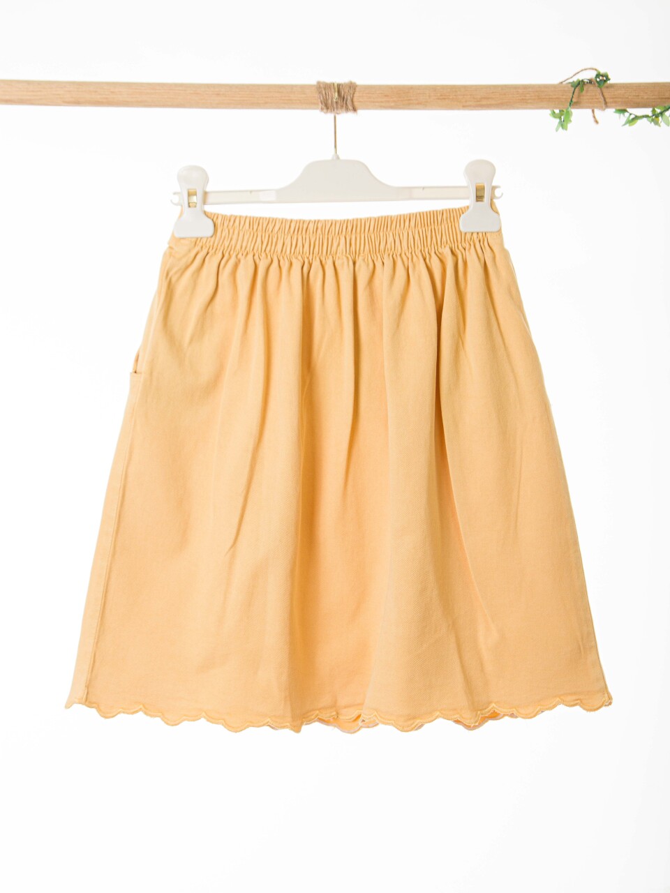 Kız Çocuk Etek 8-14 Yaş 51309 Sarı - 3