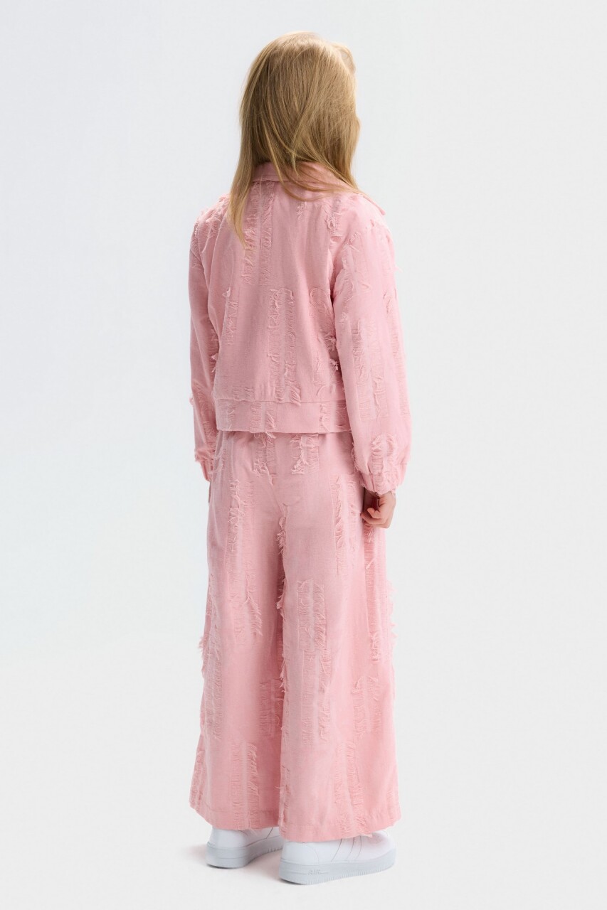 Kız Çocuk 3'lü Kombin Takmı 4-8 Yaş SET0534 Pudra - 2