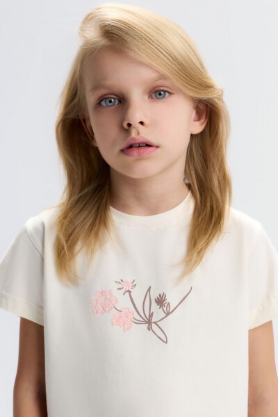 Kız Çocuk 3'lü Kombin Takmı 4-8 Yaş SET0534 Pudra - 4