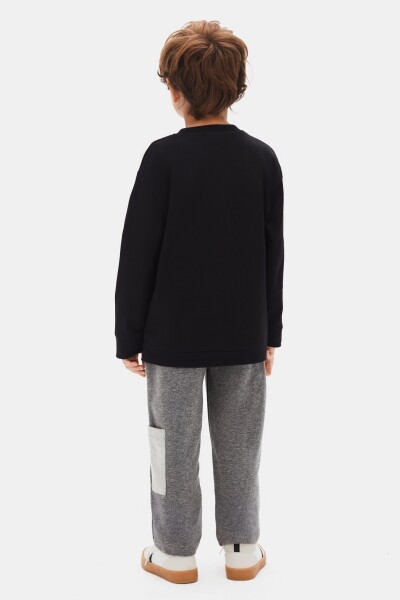 Erkek Çocuk Sweatshirt 4-8 Yaş 49504 Siyah - 5