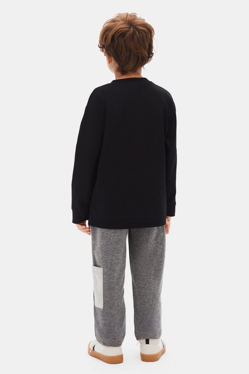 Erkek Çocuk Sweatshirt 4-8 Yaş 49504 Siyah - 5