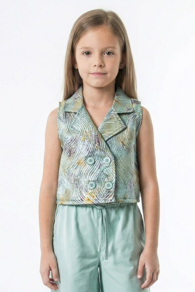 Kız Çocuk Yazlık Yelek 8-14 Yaş 31399 Mint - 1