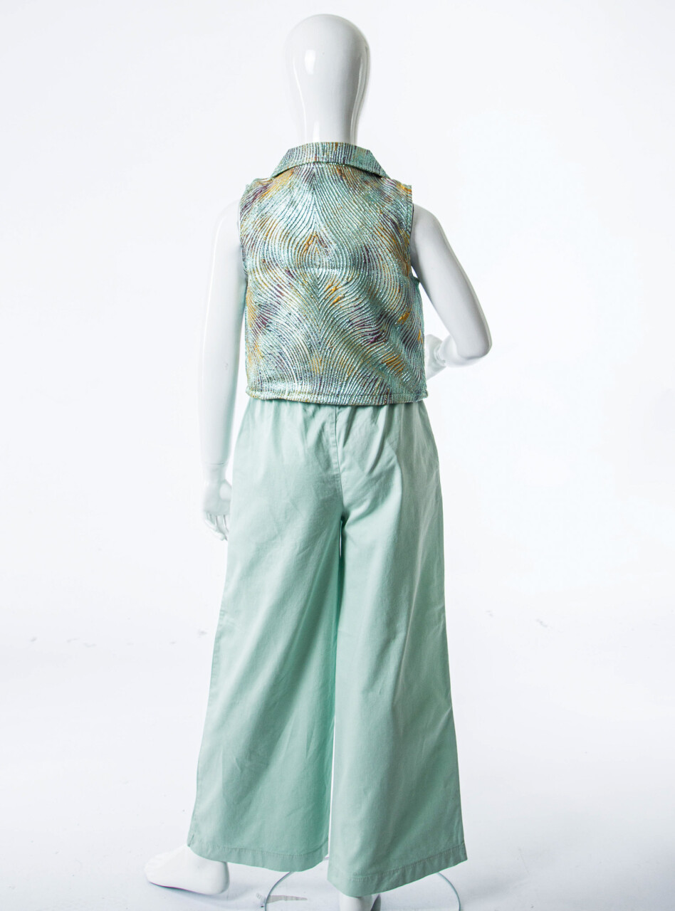 Kız Çocuk 2'li Alt Üst Kombin Takmı 8-14 Yaş SET0536 Turkuaz - 4