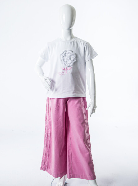 Kız Çocuk Alt Üst 2'li Kombin Takmı 4-8 Yaş SET0535 Lila - 6