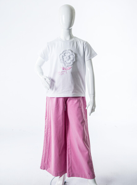 Kız Çocuk Alt Üst 2'li Kombin Takmı 4-8 Yaş SET0535 Lila - 7