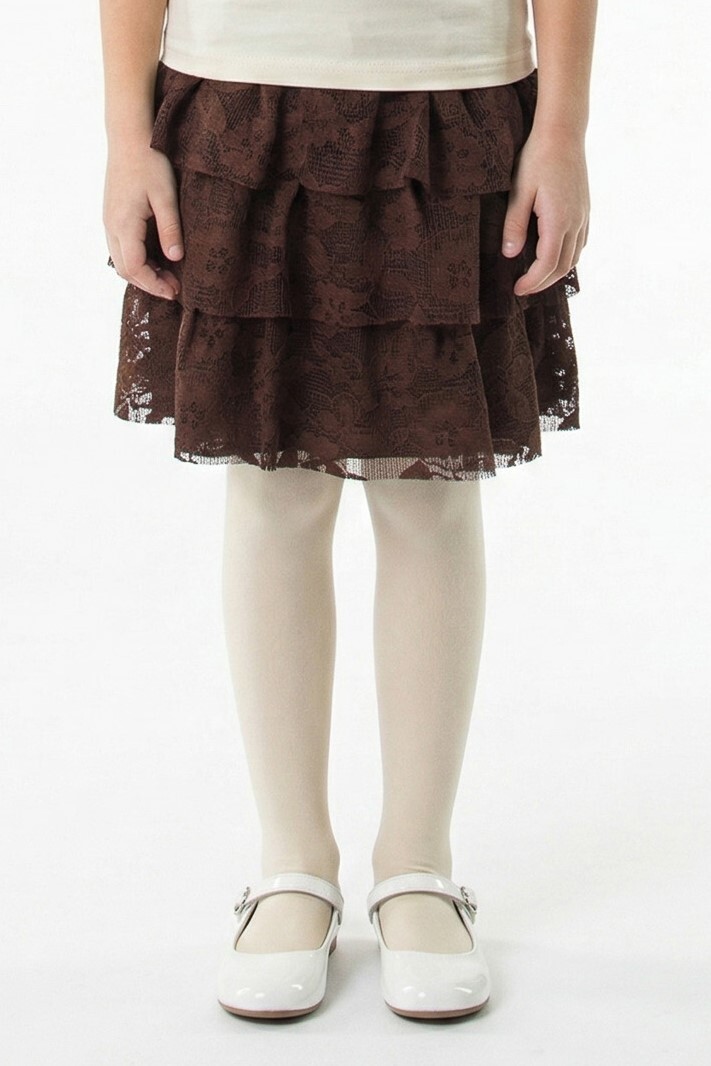 Kız Çocuk Yazlık Etek 4-8 Yaş 51523 Kahverengi - 1