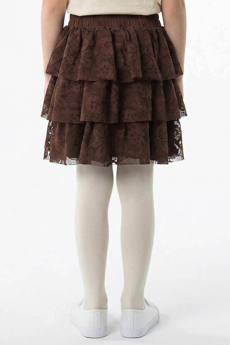 Kız Çocuk Yazlık Etek 4-8 Yaş 51523 Kahverengi - 2