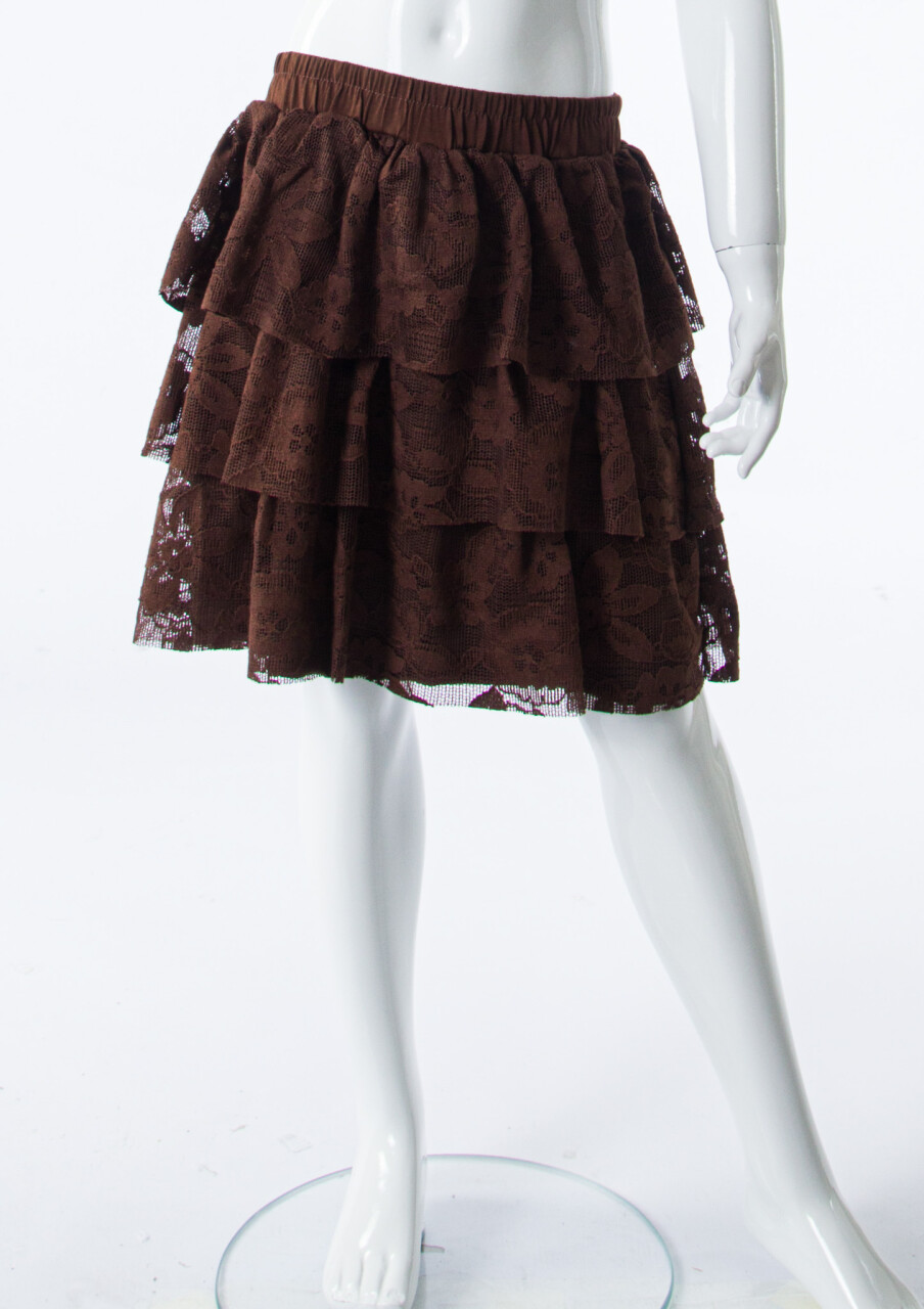 Kız Çocuk Yazlık Etek 4-8 Yaş 51523 Kahverengi - 3