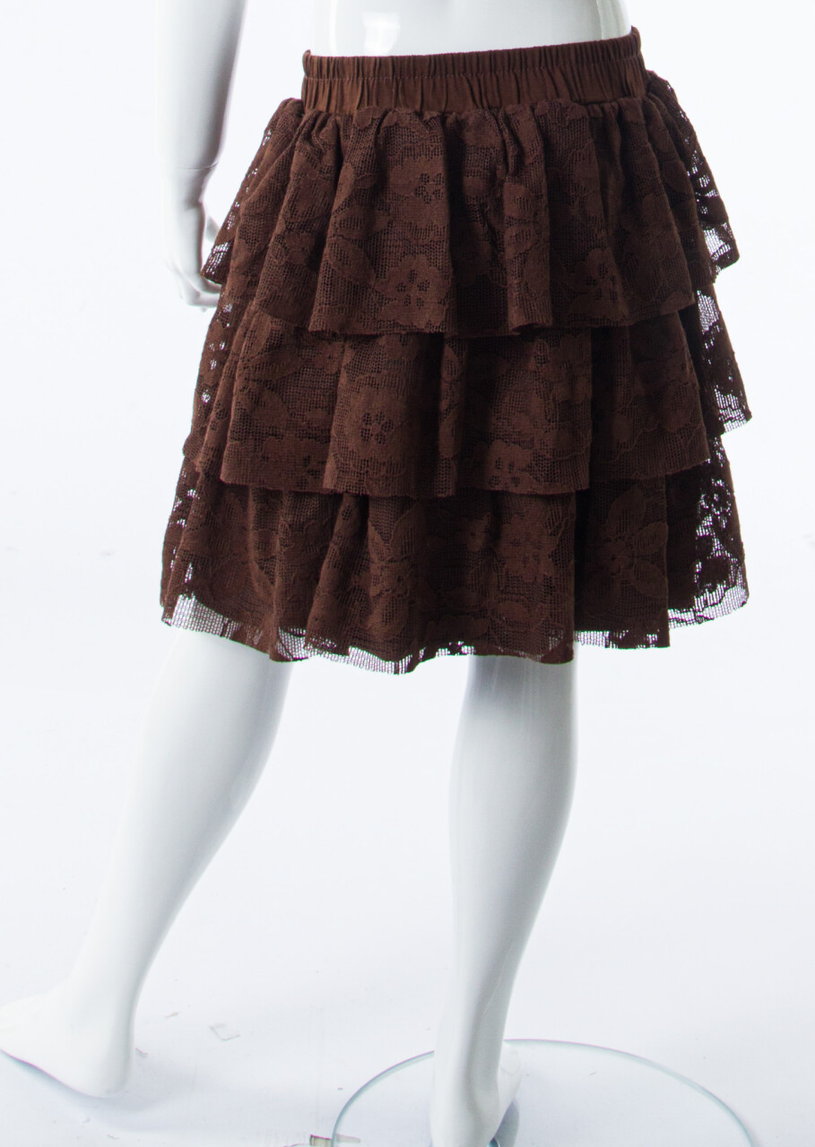 Kız Çocuk Yazlık Etek 4-8 Yaş 51523 Kahverengi - 4