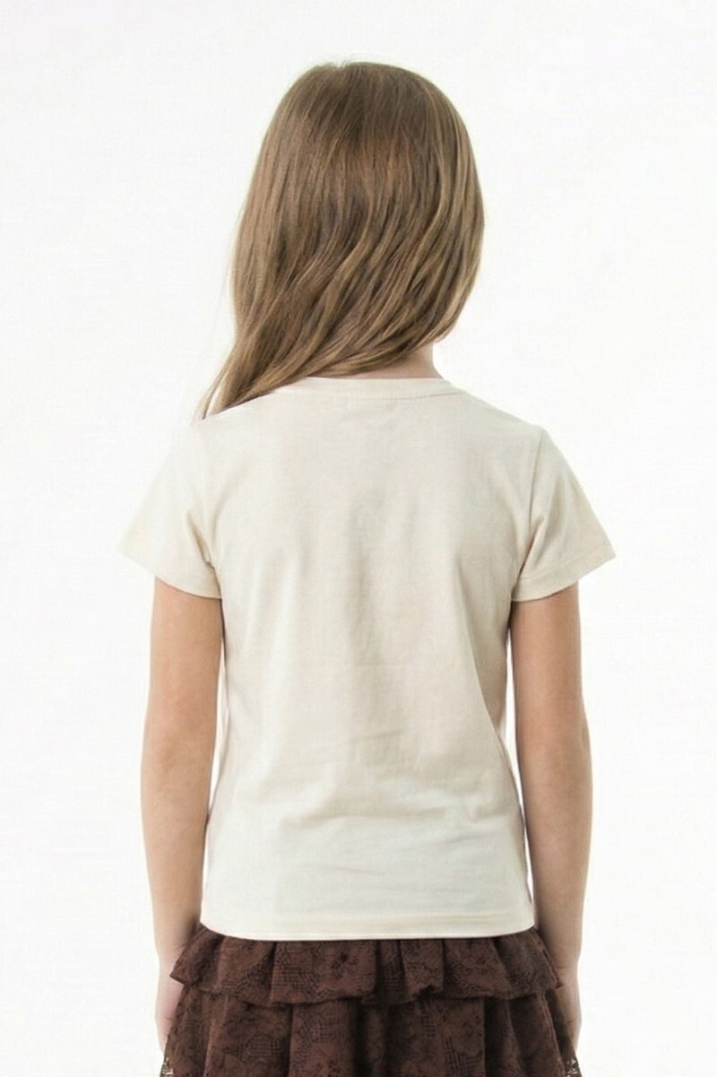 Kız Çocuk Yazlık Tişort 4-8 Yaş 31547 Krem - 2