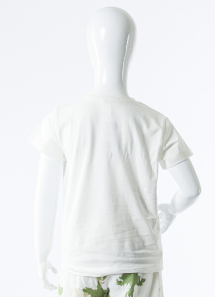 Kız Çocuk Yazlık Tişort 8-14 Yaş 31415 Ekru - Yeşil - 4