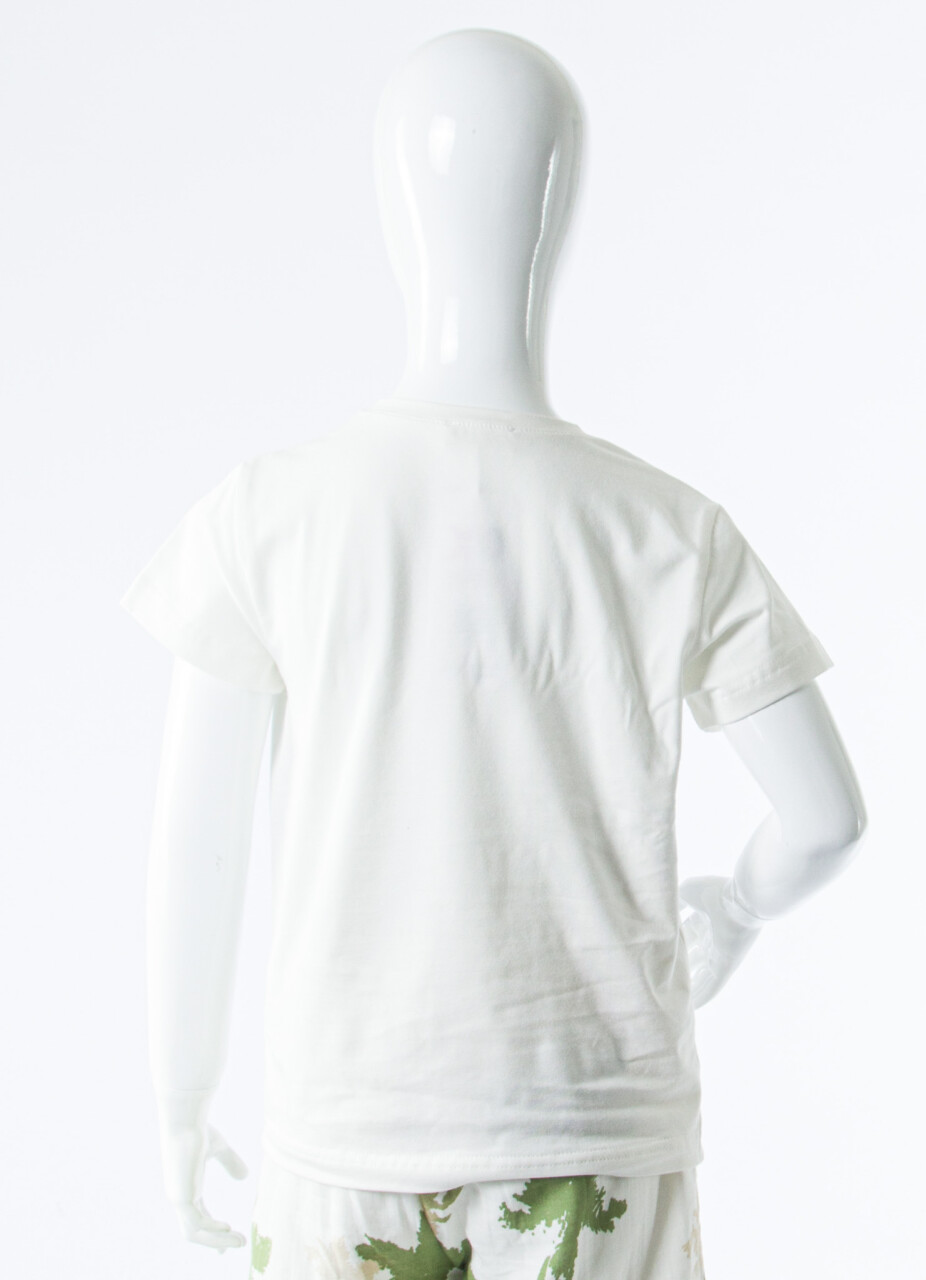 Kız Çocuk Yazlık Tişort 8-14 Yaş 31415 Ekru - Yeşil - 4