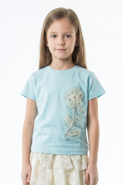 Kız Çocuk Yazlık Tişort 4-8 Yaş 31535 Mavi - NK KİDS