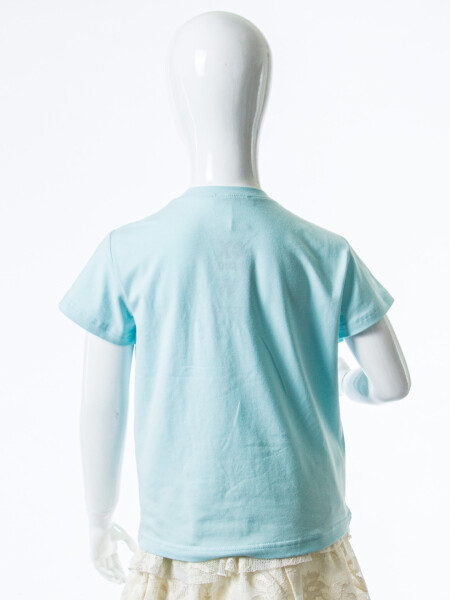 Kız Çocuk Yazlık Tişort 4-8 Yaş 31535 Mavi - 4