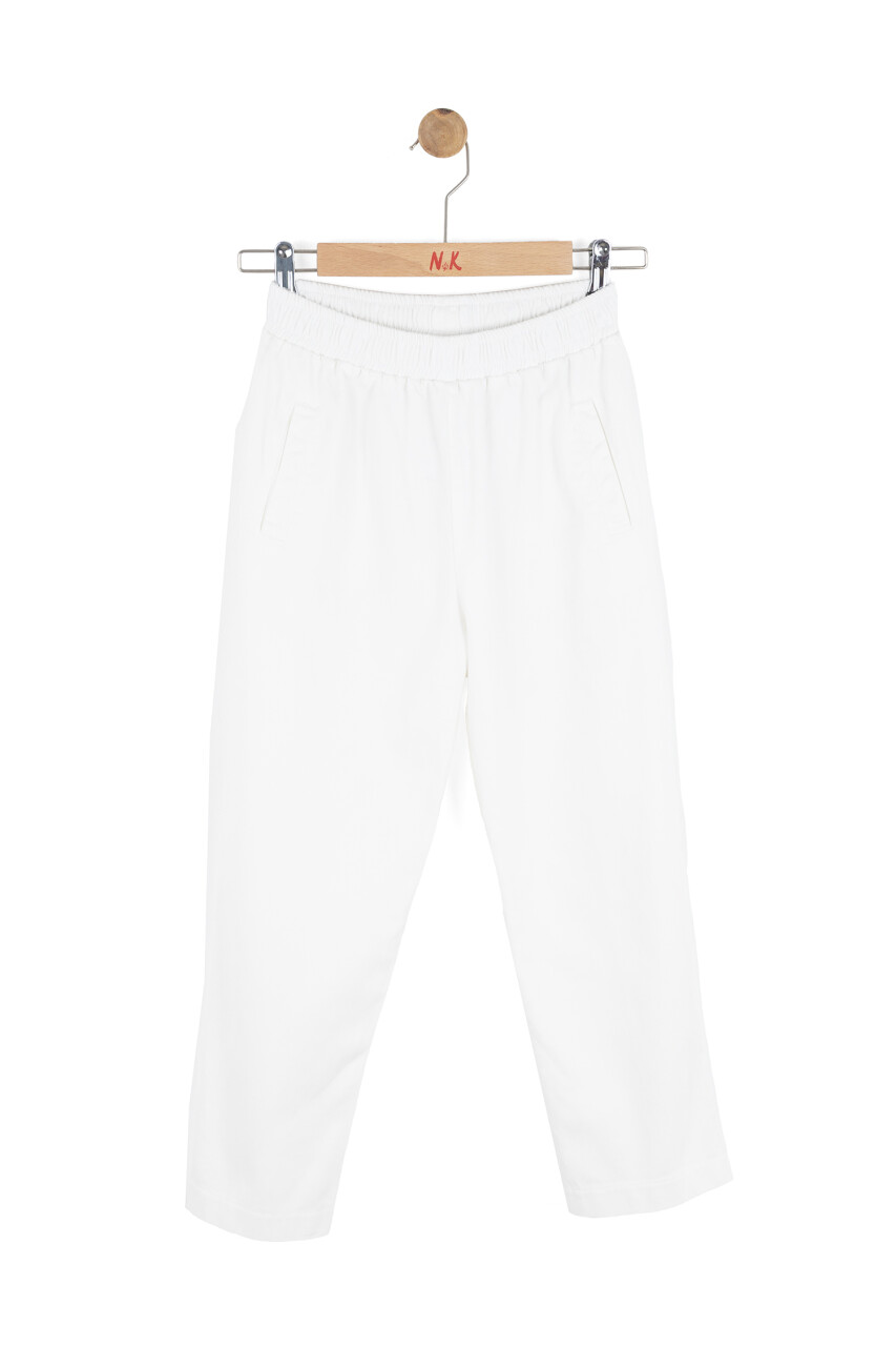 Kız Çocuk Yazlık Pantolon 8-14 Yaş 51329 Ekru - 3