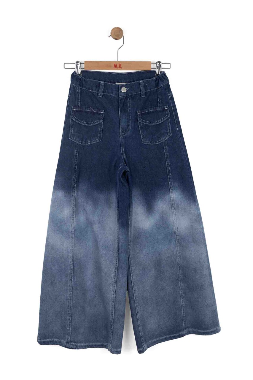 Kız Çocuk Yazlık Pantolon 8-14 Yaş 51711 Mavi - 1