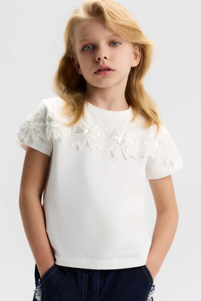 تيشيرت صيفي للبنات، للأعمار من 4 إلى 8 سنوات، 31545 - NK KİDS