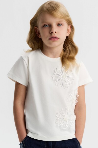 تيشيرت صيفي للبنات، للأعمار من 4 إلى 8 سنوات، 31548 - NK KİDS
