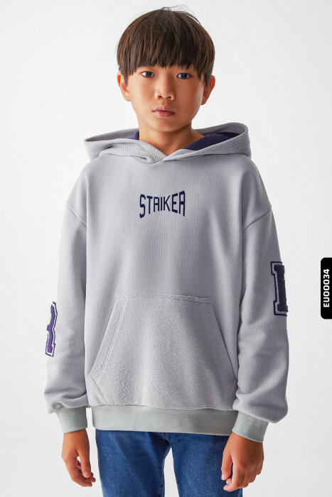 Erkek Çocuk Kolej Sweatshirt 8-14 45310 Gri - 1