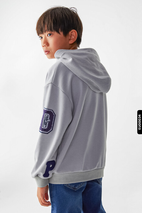 Erkek Çocuk Kolej Sweatshirt 8-14 45310 Gri - 2