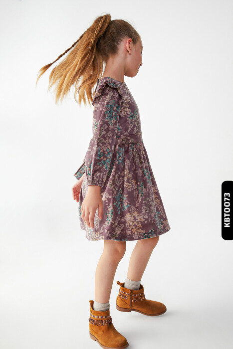 Kız Bebek Elbise 9-24 Ay 75604 Mor - 2