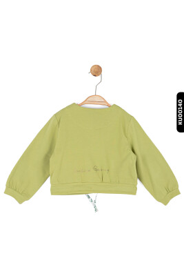 Düğmeli Yakalı Bomber Kalıplı Düz Renki Kız Çocuk Hırka 9Ay-4 Yaş 36619 Yeşil - 2