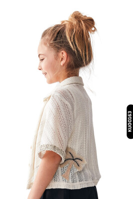 Kız Çocuk Gömlek 8-14 Yaş 36395 Krem - 3