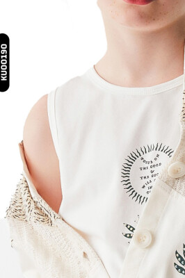 Kız Çocuk Bluz 8-14 Yaş 36401 Ekru - 3